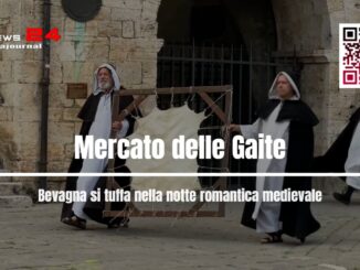 Mercato delle Gaite, Bevagna si tuffa nella notte romantica medievale e nella disfida di tiro con l’arco storico lungo le vie del borgo