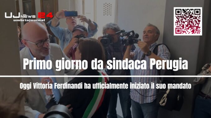 Primo giorno da sindaca di Perugia per Vittoria Ferdinandi