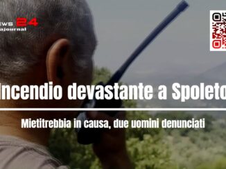 Incendio devastante a Spoleto: mietitrebbia in causa, due uomini denunciati