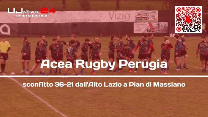 Acea Rugby Perugia sconfitto 36-21 dall'Alto Lazio a Pian di Massiano