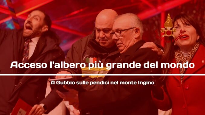 Accensione albero di Natale a Gubbio, presidente Proietti: “Una luce che dona speranza”