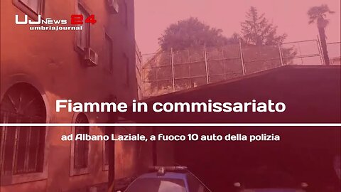 Fiamme in commissariato [Video] ad Albano Laziale, a fuoco 10 auto della polizia