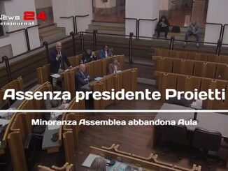 Proietti assente in aula, era a Roma per la sanità