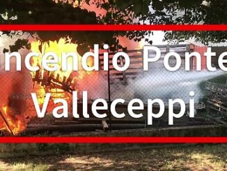 Incendio a Ponte Valleceppi, fiamme alte e rischio esplosione