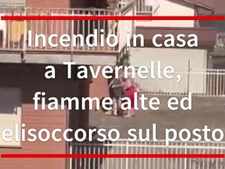 Incendio in casa a Tavernelle [Video], fiamme alte e elisoccorso sul posto