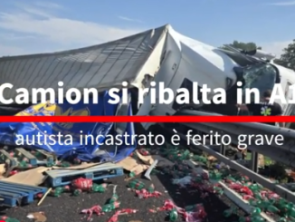 Camion si ribalta in A1, autista incastrato è ferito grave