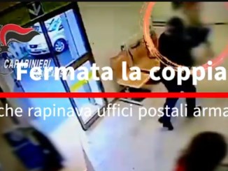 Fermata la coppia che rapinava uffici postali armata