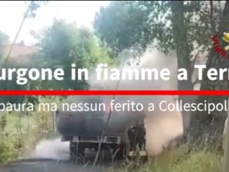 Furgone in fiamme a Terni: paura ma nessun ferito a Collescipoli