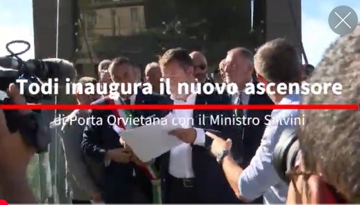 Todi inaugura ascensore meccanizzato alla presenza del Ministro Salvini