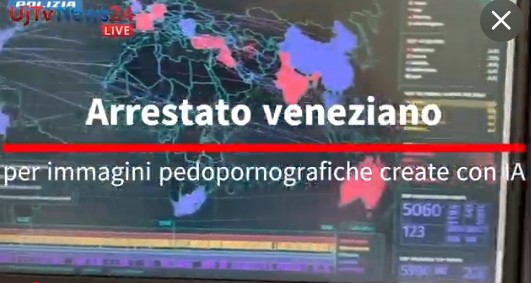 Arrestato veneziano per immagini pedopornografiche create con IA.