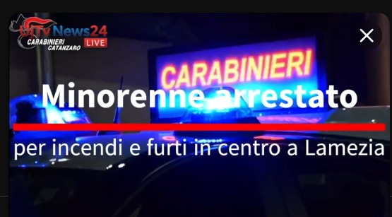 Minorenne arrestato per incendi e furti in centro a Lamezia