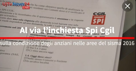 Indagine Spi Cgil sugli anziani nei territori del sisma