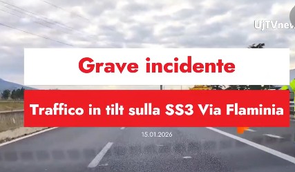 Traffico in tilt sulla Strada Statale 3 “Via Flaminia” dopo grave incidente