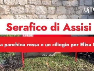Al Serafico di Assisi una panchina rossa e un ciliegio per Eliza Feru