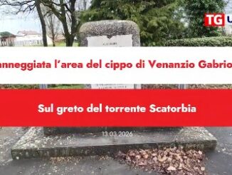 Danneggiata l’area del cippo di Venanzio Gabriotti sul greto del torrente Scatorbia